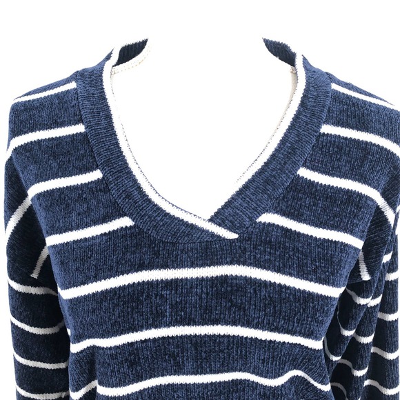 OVS Womens Size Small Nautical Spring Striped Sweater Pullover Drawstring Waist - Picture 2 of 7